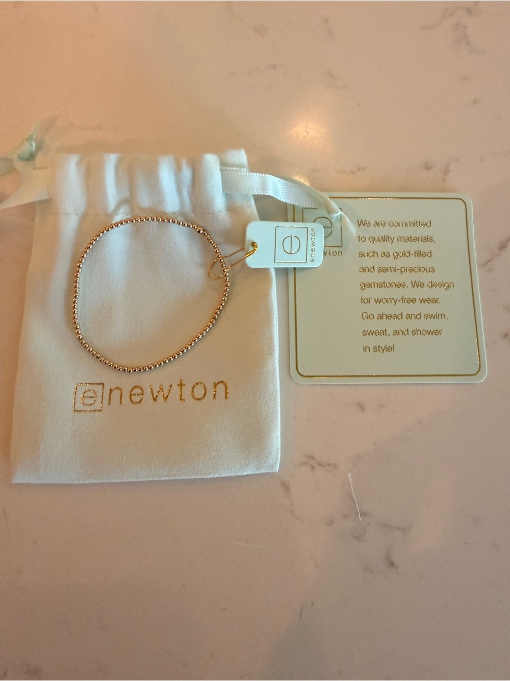 e.n.ewton Gold Beaded Stretch Bracelet